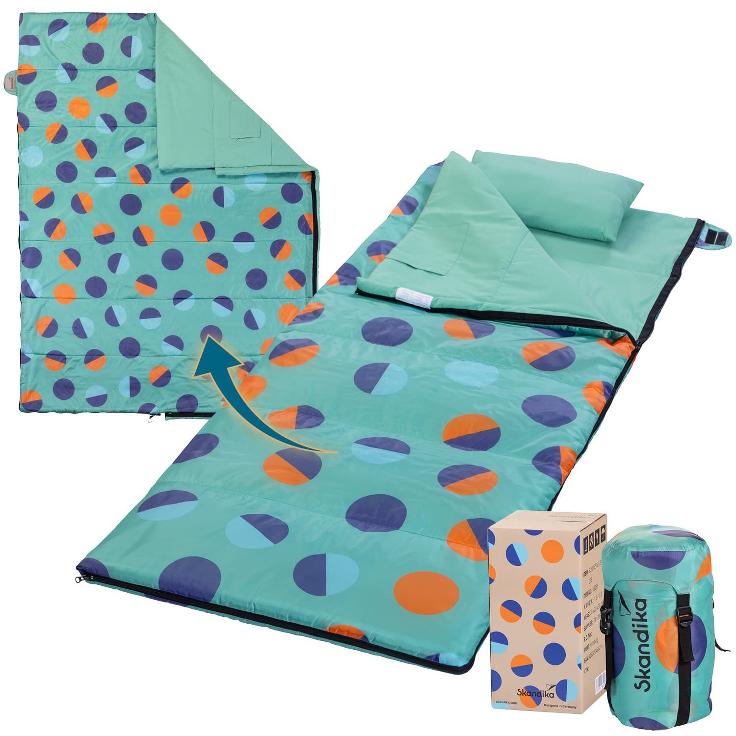 Skandika Deckenschlafsack für Erwachsene Sovro Lite Sunrise, Schlafsack Outdoor für Erwachsene, 3 Jahreszeiten