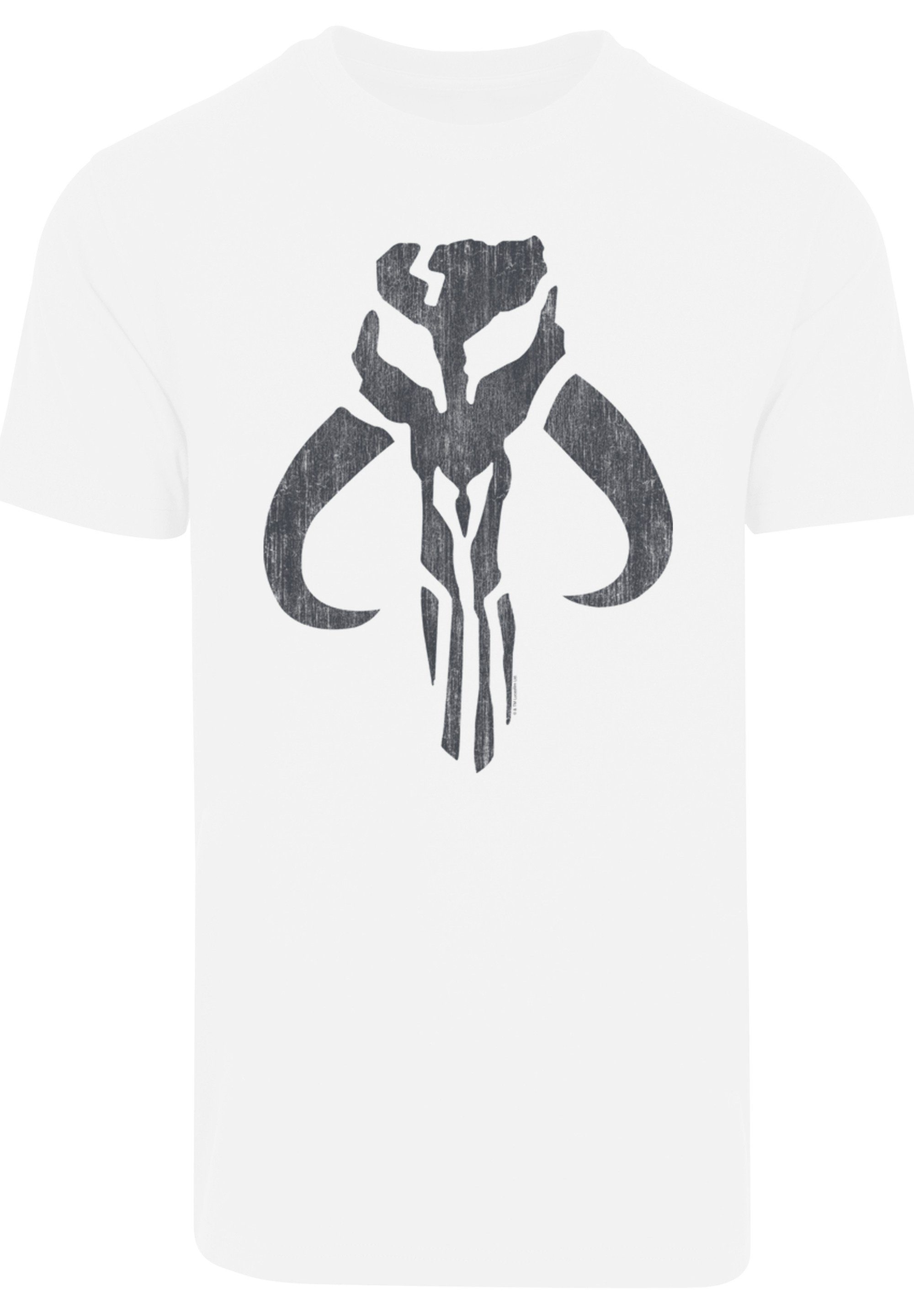 F4NT4STIC T-Shirt Star Wars Mandalorian Skull Print weiß Banther