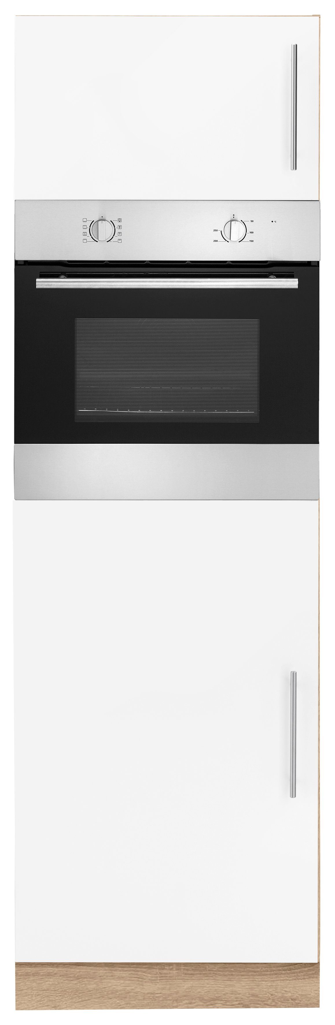 eichefarben Weiß Eichefarben wiho Küchen matt, Front: breit 60 Cali cm Backofen/Kühlumbauschrank Sonoma | Korpus: