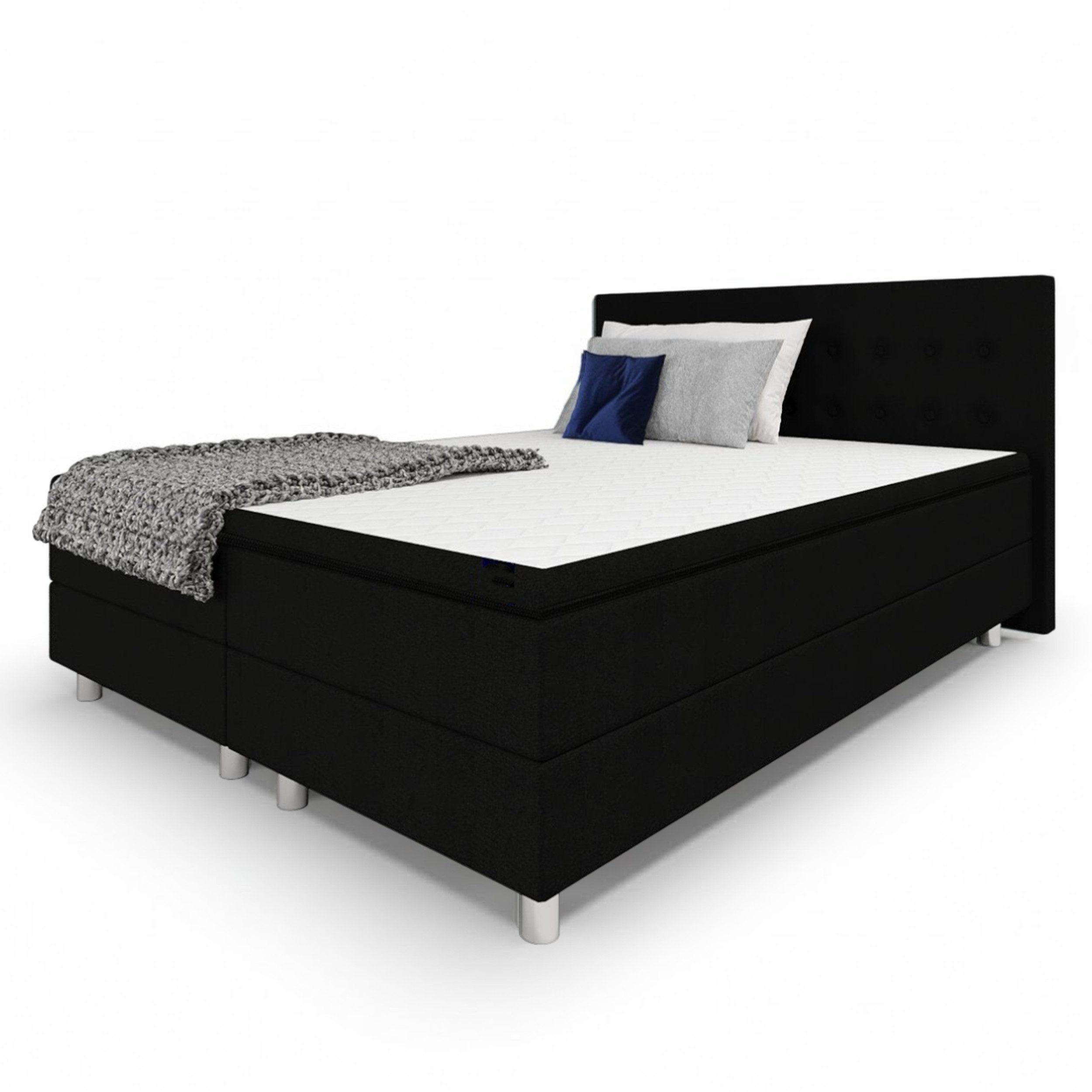 Best for Home Boxspringbett Best for Home Boxspringbett – Komfortable Bonnell-Matratze & Topper (90x200 120x200 140x200 160x200 180x200 200x200), Handwerksqualität,TOP Preis-Leistungs-Verhältnis