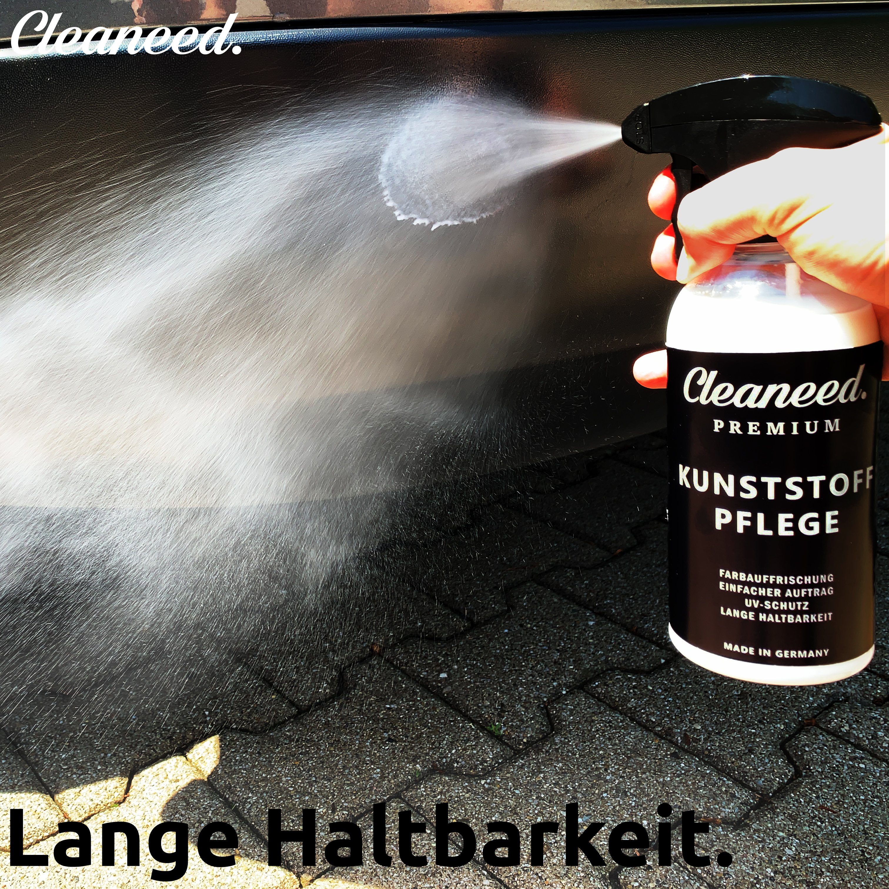 Einfacher Kunststoffpflege Cleaneed Lange Kunststoffpflegemittel UV-Schutz, Premium Farbauffrischung, Germany), Made – Haltbarkeit, Auftrag (Matt, in