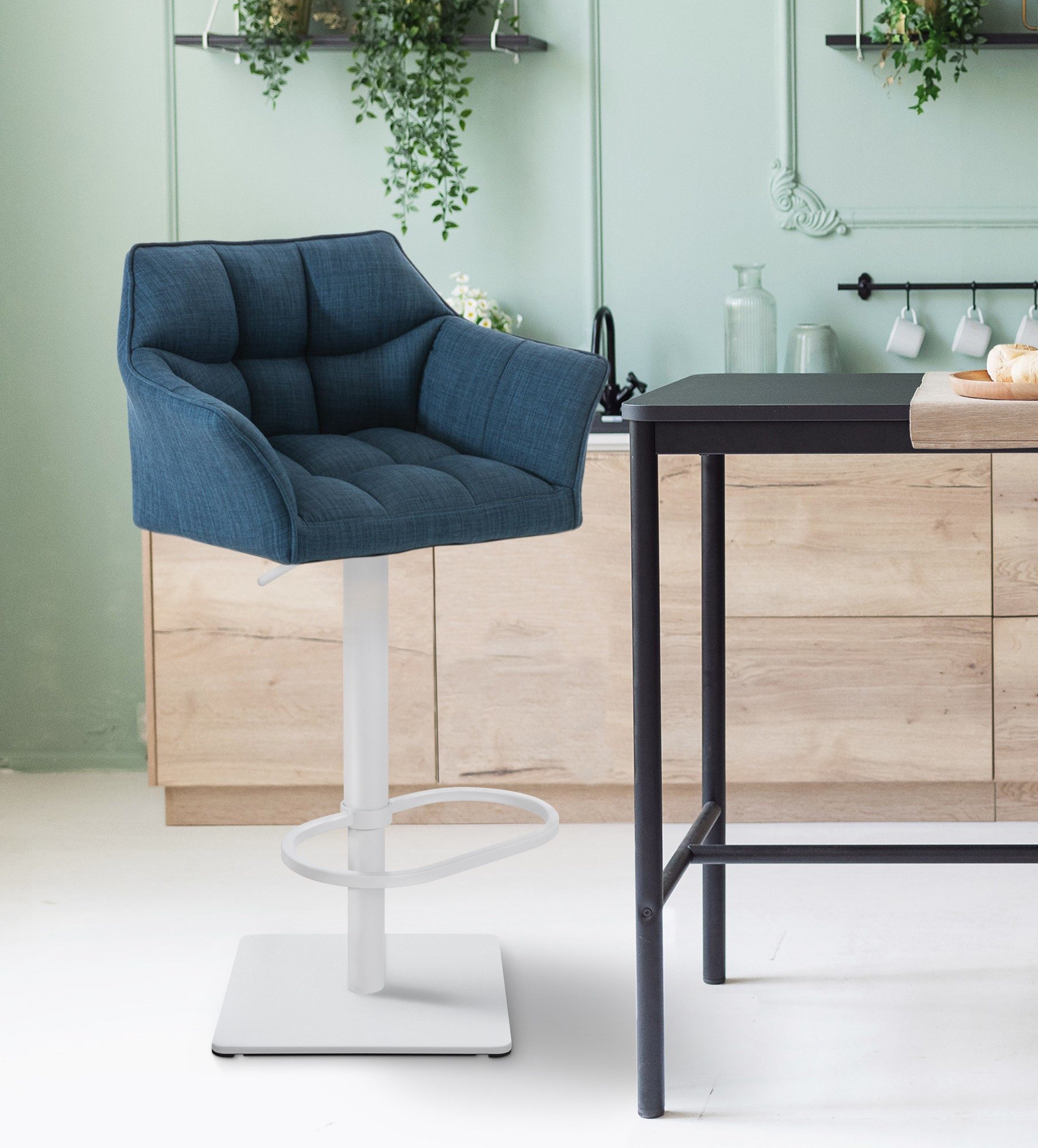 CLP Barhocker Damaso Stoff (1er, 1 St., 1er), mit Stoffbezug, höhenverstellbar, bis 240 kg