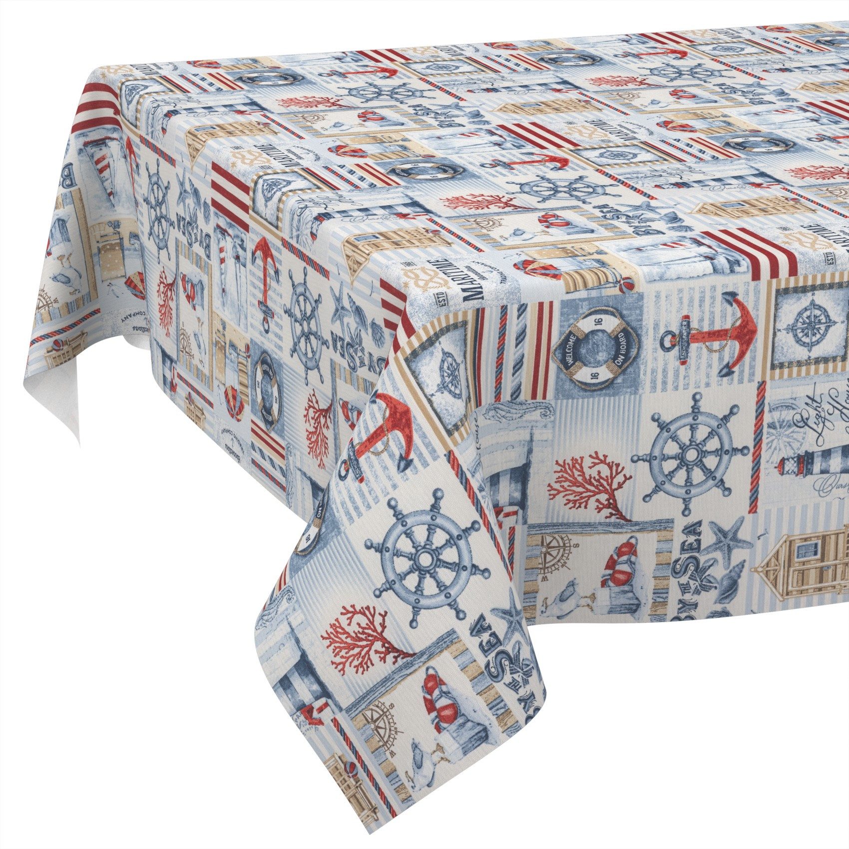 ANRO Tischdecke abwaschbar Tischtuch Baumwolle Polyester wasserabweisend (Einzelstück 1-tlg), Schmutzabweisend Patchwork Rot 100x140cm