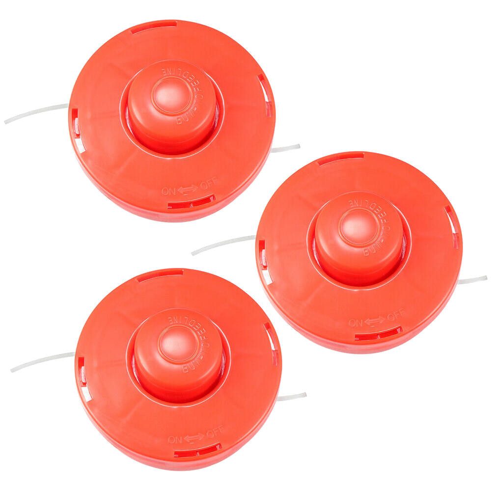 Trade-Shop Rasentrimmer-Ersatzspule Mähkopf Trimmerkopf 3x passend für Güde GFS 900-4S, GME 36 FS, (3-St), Nylon Doppelfaden / Anschluss: M10 x 1,25mm Linksgewinde