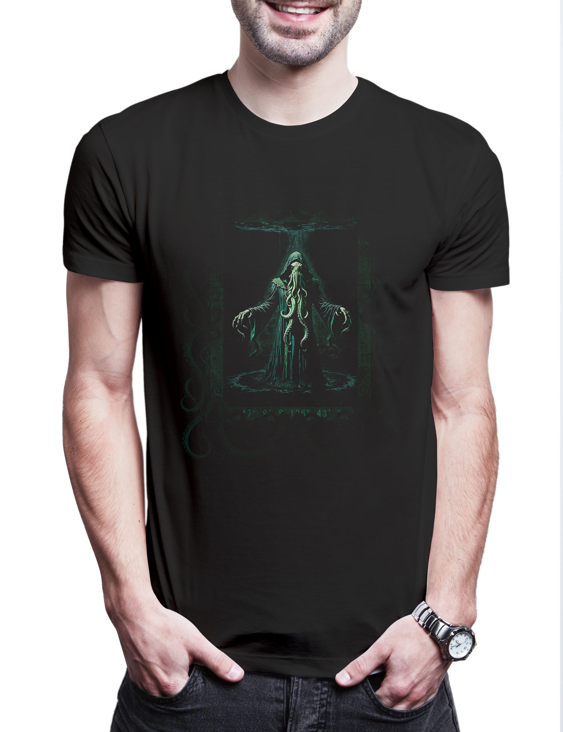 Print-Shirt Cthulhu Death Herren T-Shirt H.P. Lovecraft Arkham Azathoth Horror