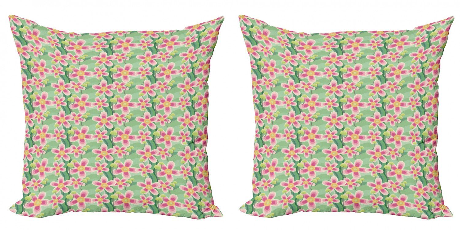 (2 Flora Große Digitaldruck, Kissenbezüge Stück), Modern Accent Doppelseitiger Abakuhaus Pastell Blütenblätter