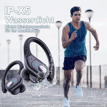 HYIEAR Kopfhörer Bluetooth 5.3, mit Ohrbügeln,IPX5,für Android/iOS In-Ear-Kopfhörer (Siri, Bluetooth, Regen- und schmutzabweisend. Smart Touch, geringer Stromverbrauch)