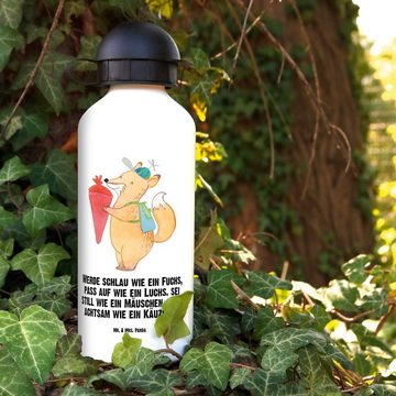 Mr. & Mrs. Panda Trinkflasche Fuchs Schulkind - Weiß - Geschenk, Kids, Jungs, lustige Sprüche, Tier, Leicht zu öffnen