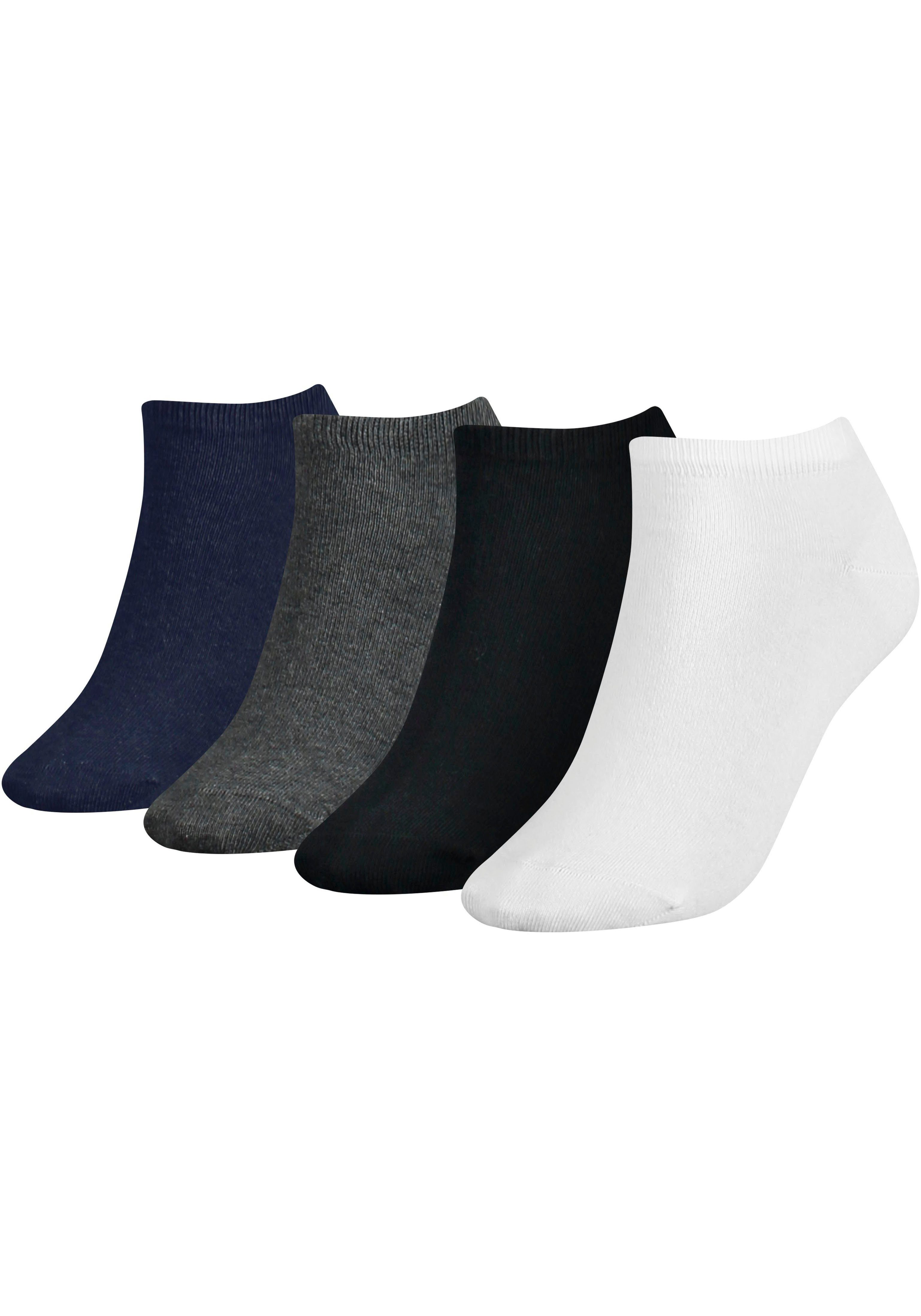 Tommy Hilfiger Sneakersocken TH WOMEN 4P SNEAKER ECOM (Packung, 4-Paar, 4 Paar) mit Logostickerei