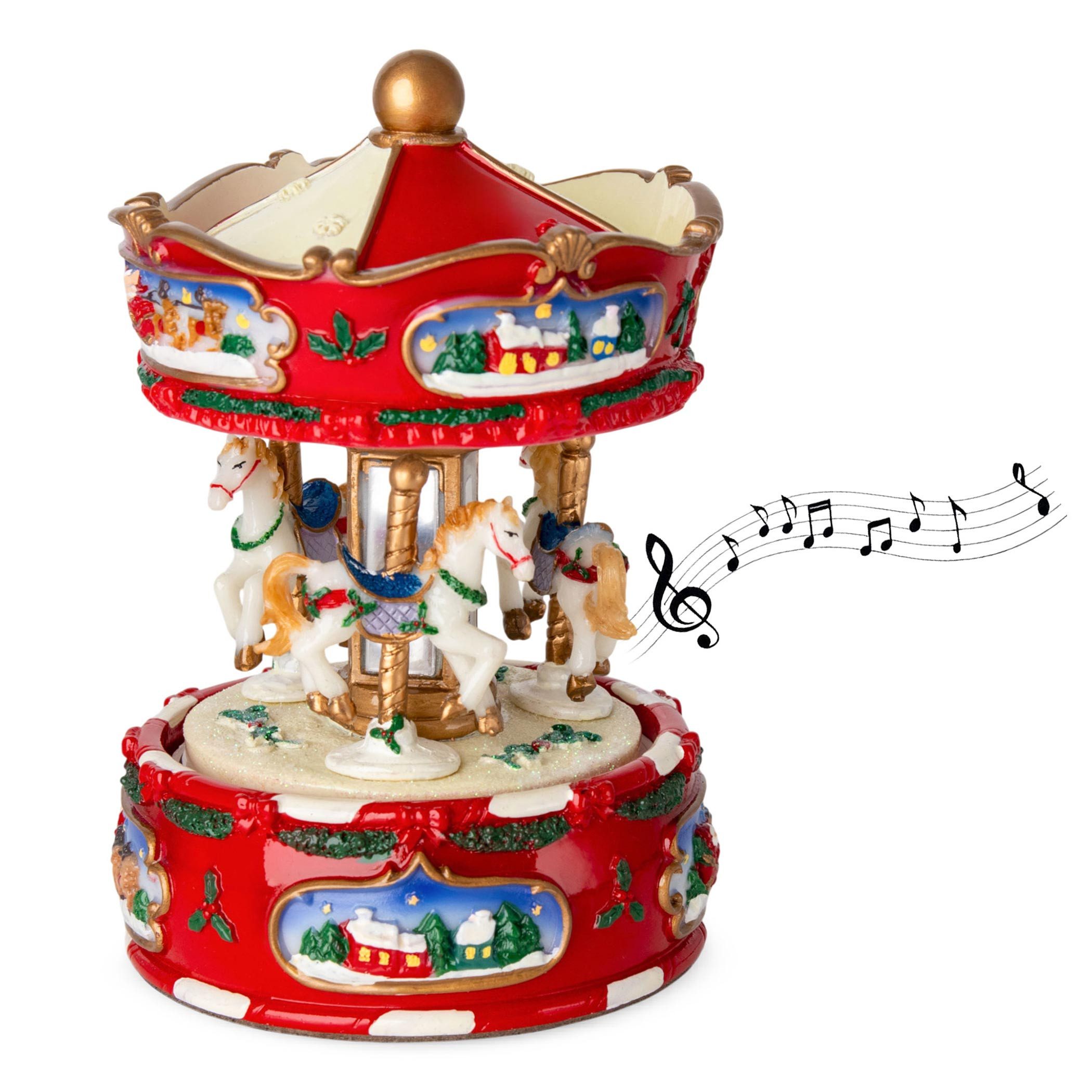 Spetebo Spieluhr Retro Spieluhr Karussell "Jingle Bells" - 18 cm, (Anzahl, 1-tlg), zum Aufziehen