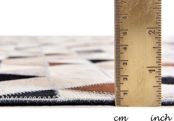 Fellteppich Kobe, THEKO, rechteckig, Höhe: 3 mm, Patchwork, handgenäht, echtes Rinderfell in Naturtönen