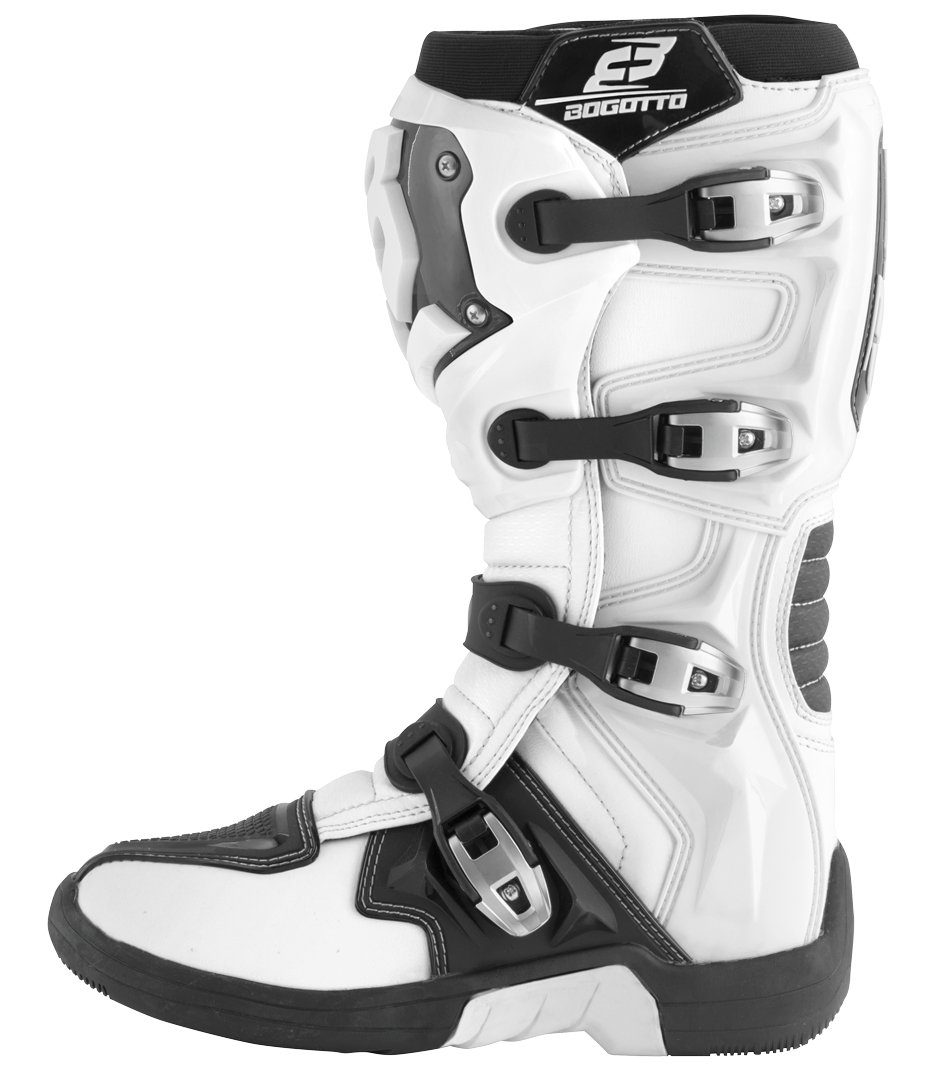 Stiefel White/Black Bogotto Motorradstiefel Motocross MX-6