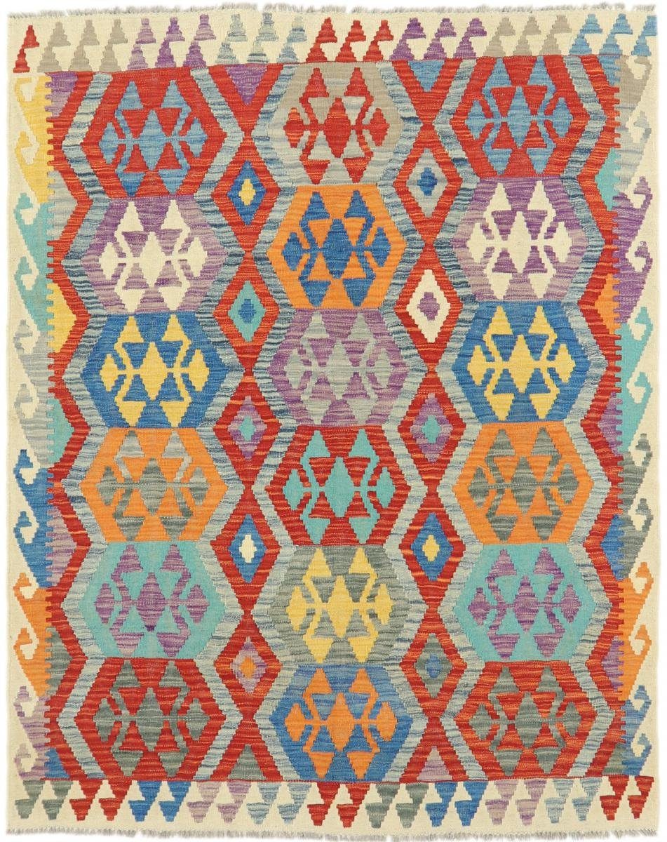 Orientteppich Kelim Afghan 162x199 rechteckig, Nain Handgewebter Orientteppich, Trading, 3 mm Höhe