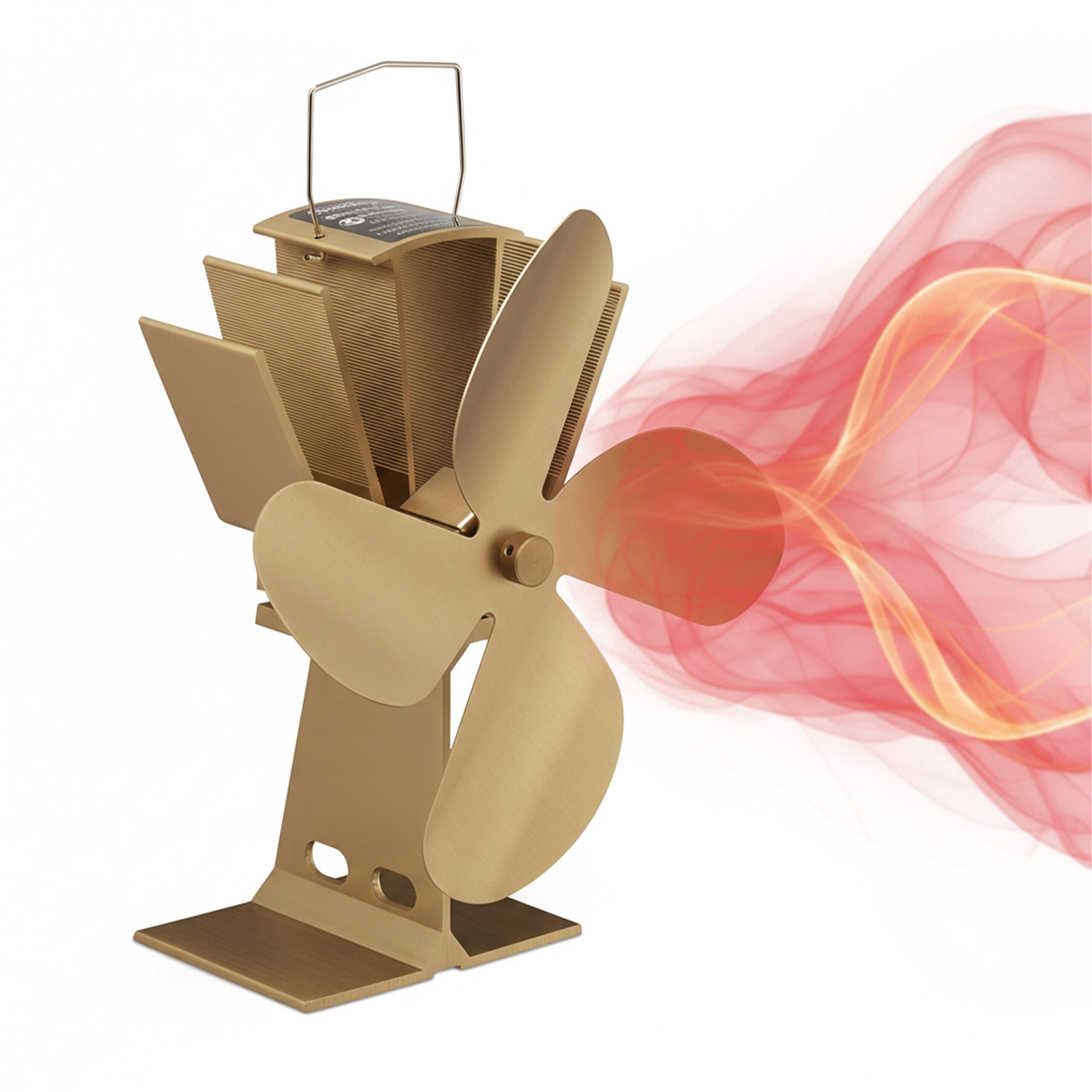 relaxdays Kaminventilator Ofenventilator ohne Strom, Bronze