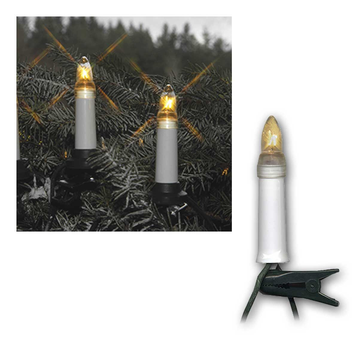 STAR TRADING LED-Lichterkette Außen Lichterkette mit 16 LED Topkerzen warm 10,5m