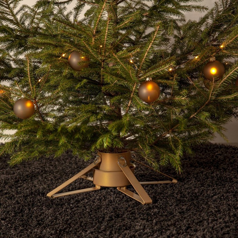 MARELIDA Christbaumständer Weihnachtsbaumständer Baumöhe bis 2,6m  Wassertank 0,9l gold (1-tlg)