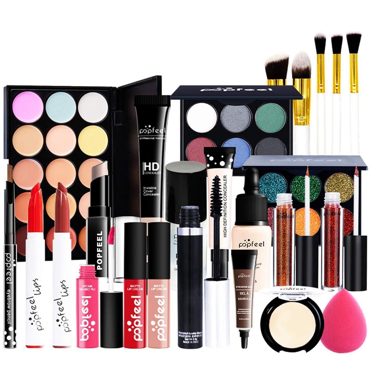 LuxusKollektion Schmink-Set Make-up Geschenkset Schminkkoffer mit Paletten