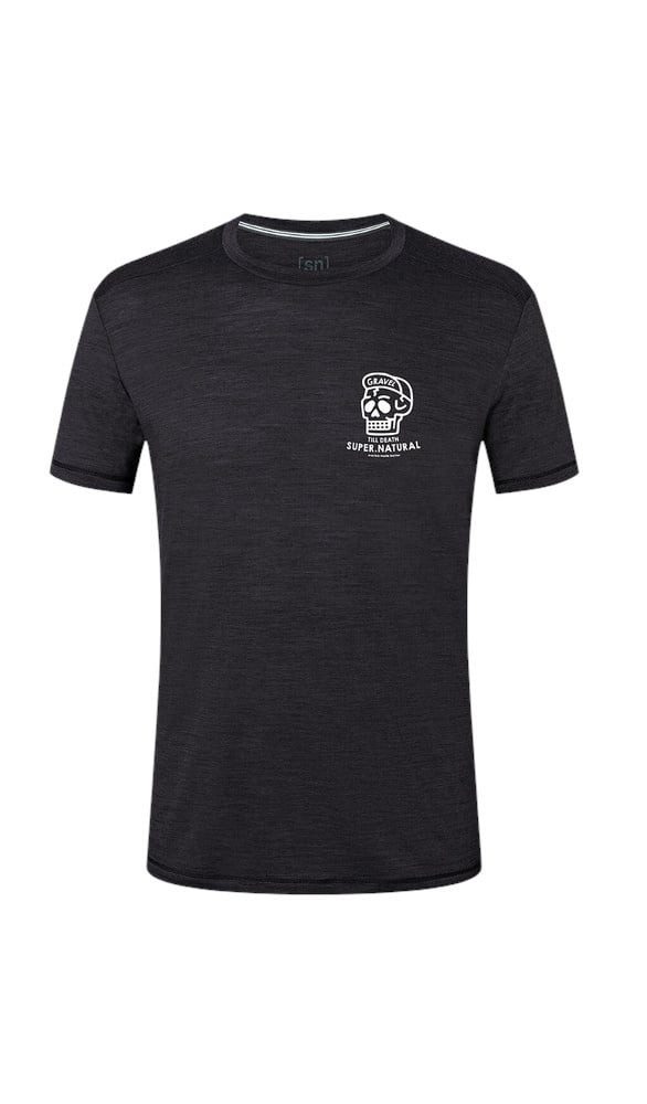 T-Shirt Gravel Tee (Merino-Mix) schwarz Herren
