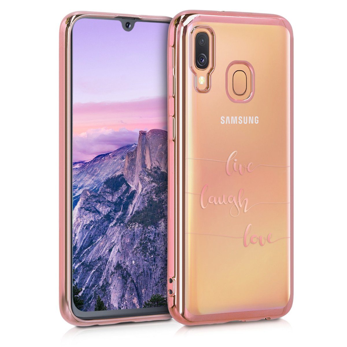 kwmobile Handyhülle Hülle für Samsung Galaxy A40, TPU Silikon Handy  Schutzhülle Cover Case - Live Laugh Love Design