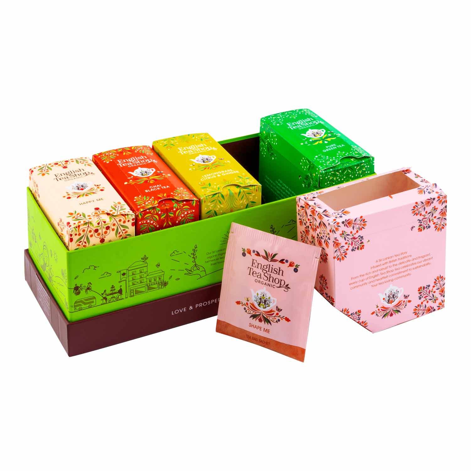 English Tea Shop Tee Kollektion "Wellbeing Favourites", Ayurveda Tee, BIO, 40 Teebeutel, 5 verschiedene Wohlfühl-Tees.