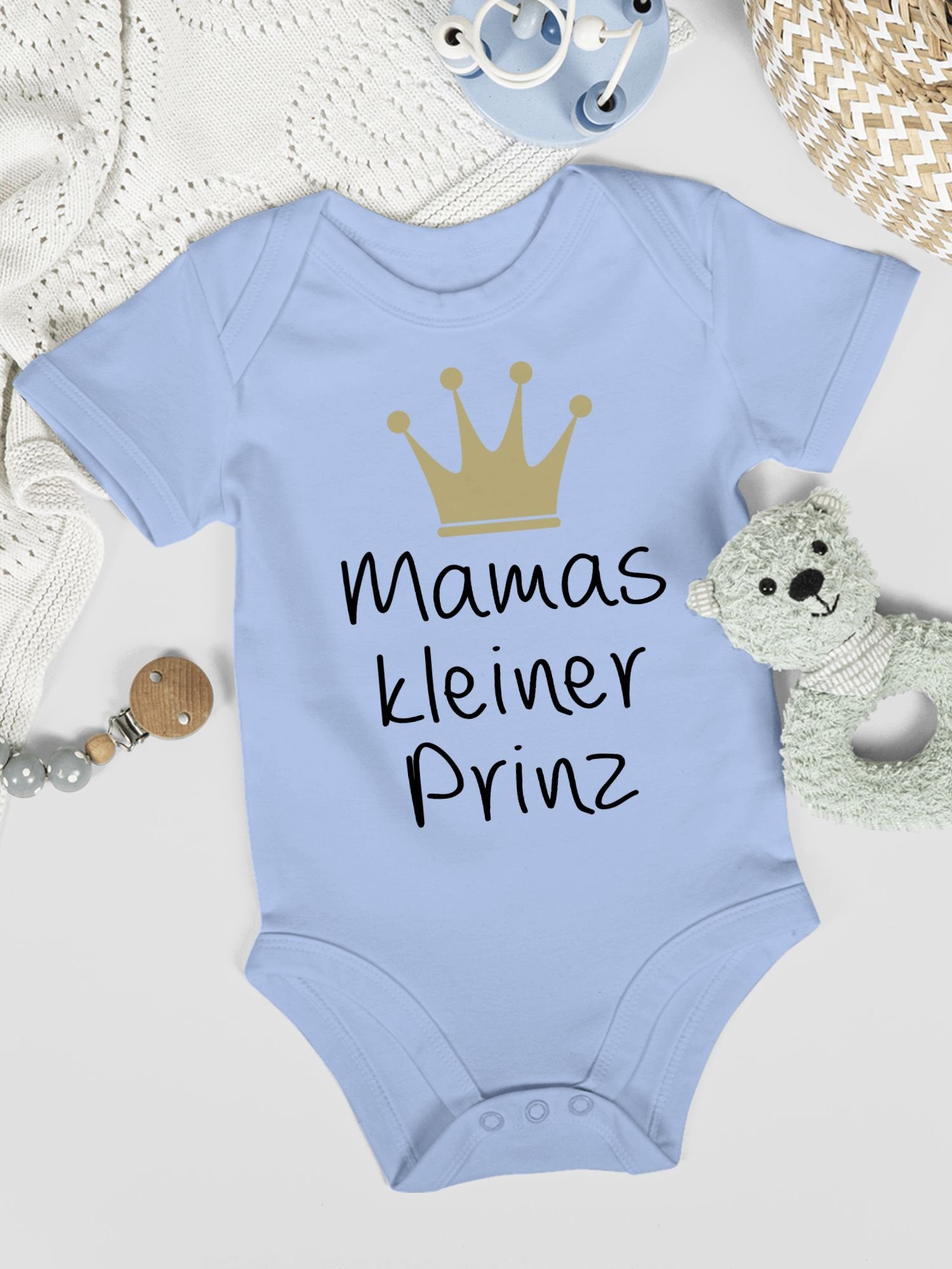 Shirtracer Shirtbody Mamas 1 Prinz kleiner Babyblau Muttertagsgeschenk (1-tlg)