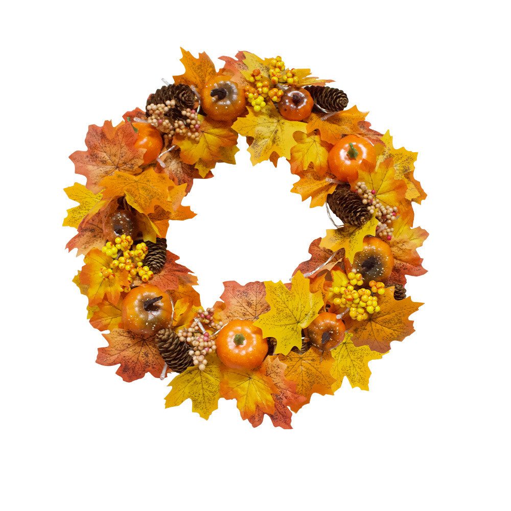 Kunstkranz 45/55 cm Herbstkranz, Herbstfarben Kürbis günstig online kaufen