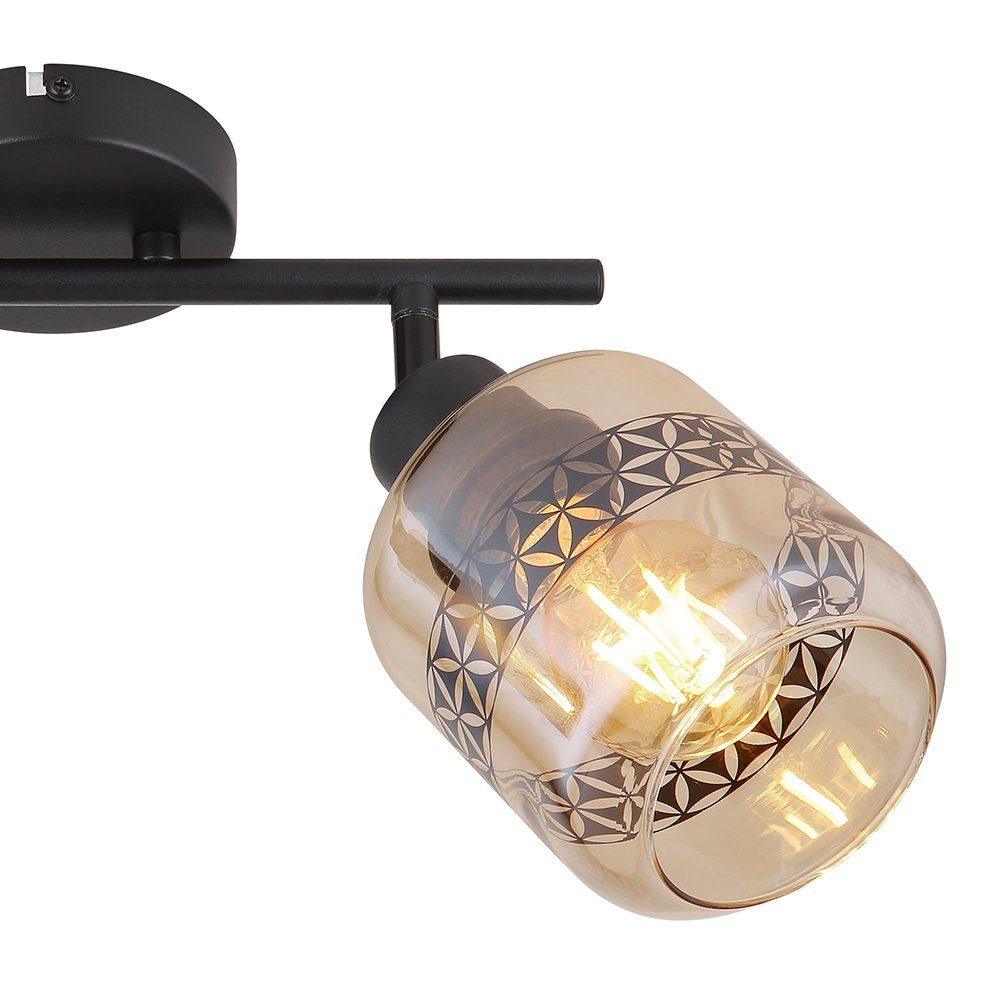 LED Deckenlampe Leuchte Glas Lebensblume Spot inklusive, Deckenspot, Leuchtmittel schwarz Spotleiste beweglich Globo nicht