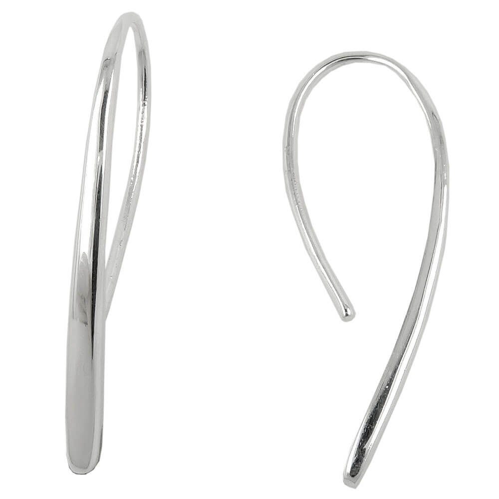 Paar Ohrhänger Durchzieher Ohrhaken 33x2,5mm Tropfen glänzend 925 Silber