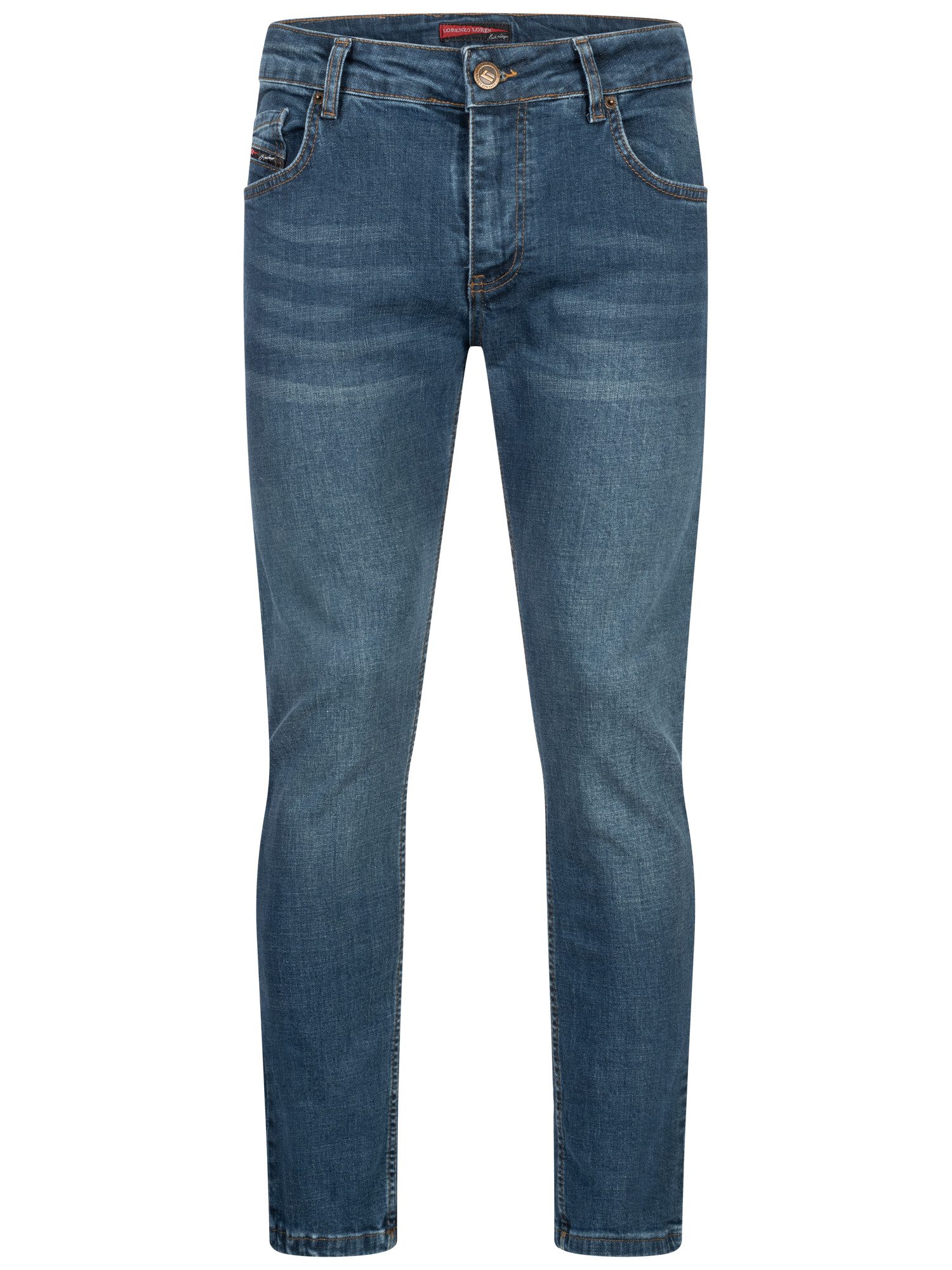 Lorenzo Loren Straight-Jeans Herren Jeans Hose Stonewashed LL-4016 – Bild 5 von 5