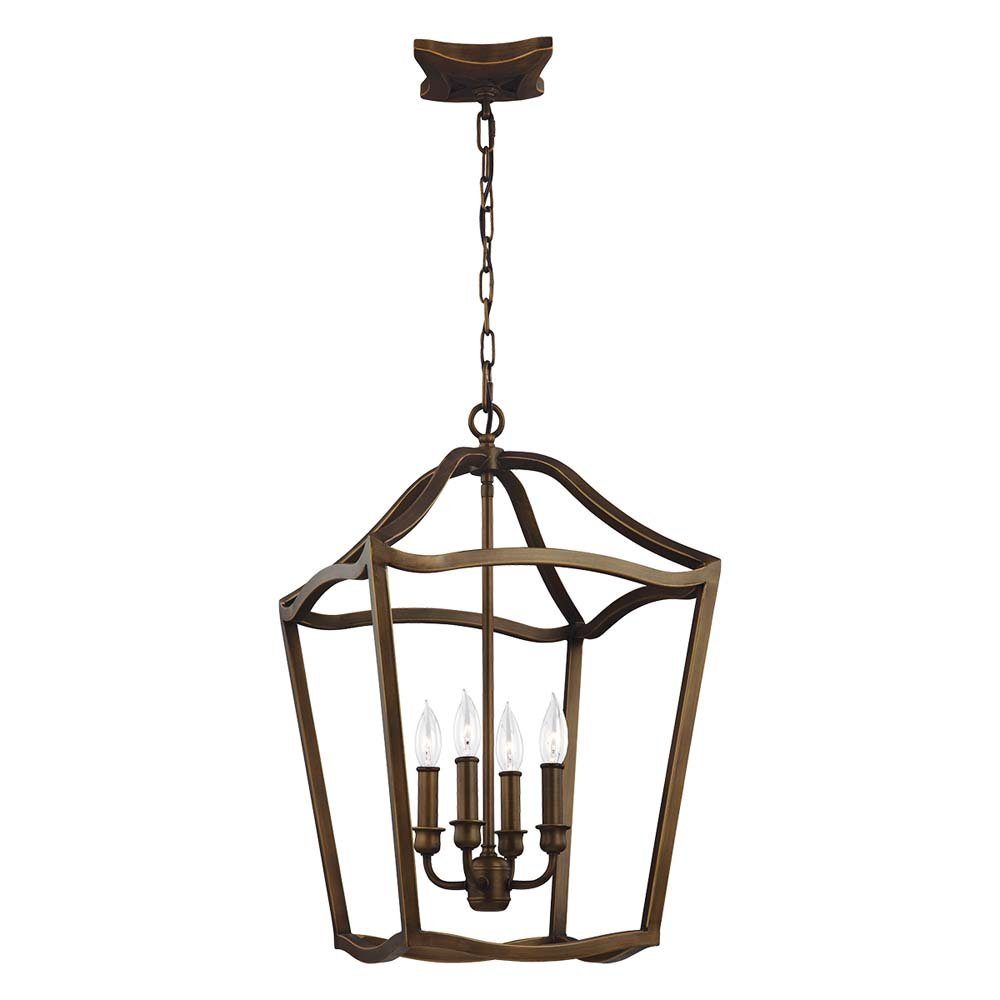 Elstead LIGHTING Pendelleuchte, Leuchtmittel nicht inklusive, Pendellampe Deckenleuchte Hängelampe Stahl Messing D 37,5 cm