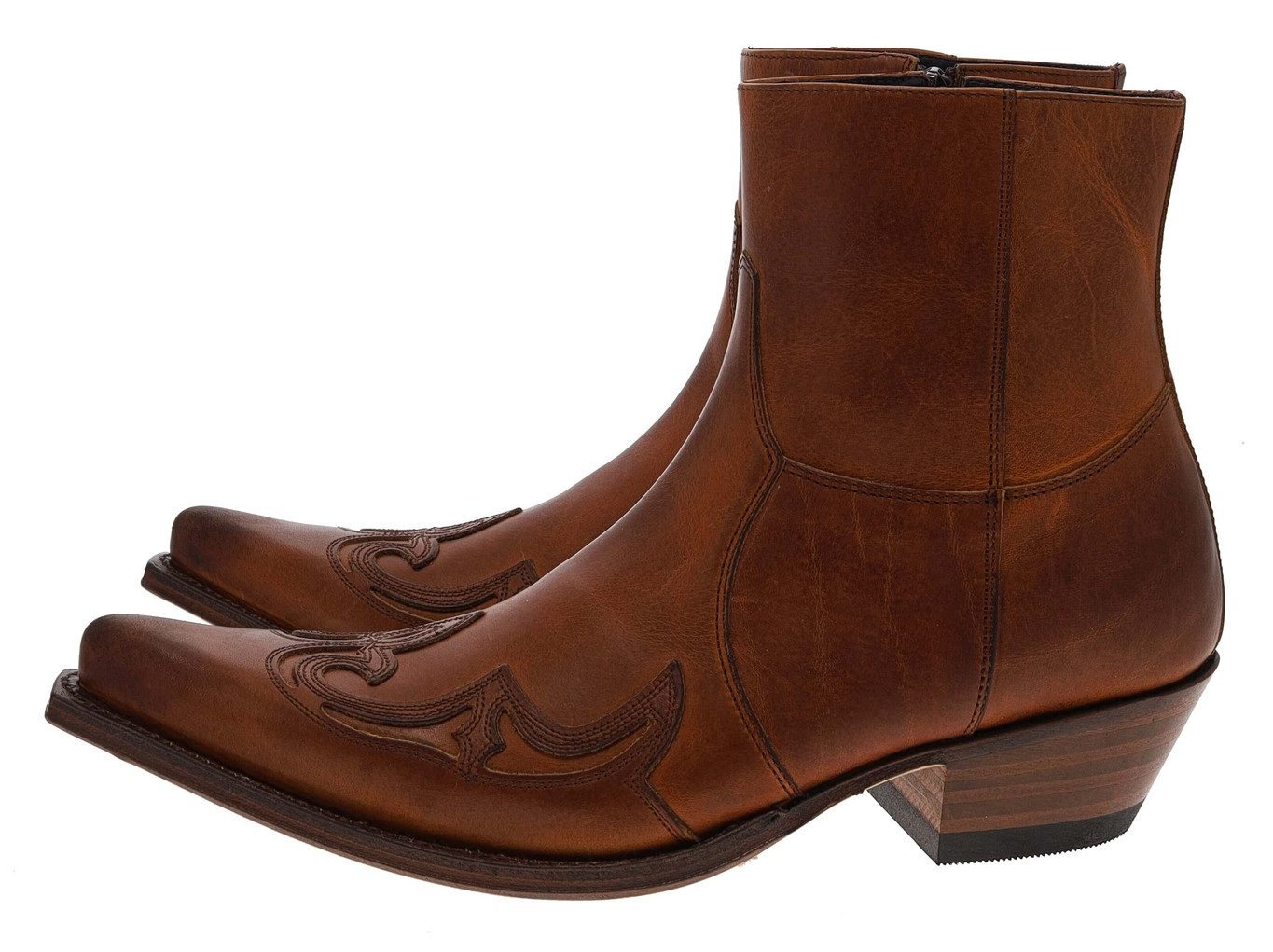 Sendra Boots 7783 Braun Westernstiefelette Rahmengenäht Lederstiefelette günstig online kaufen