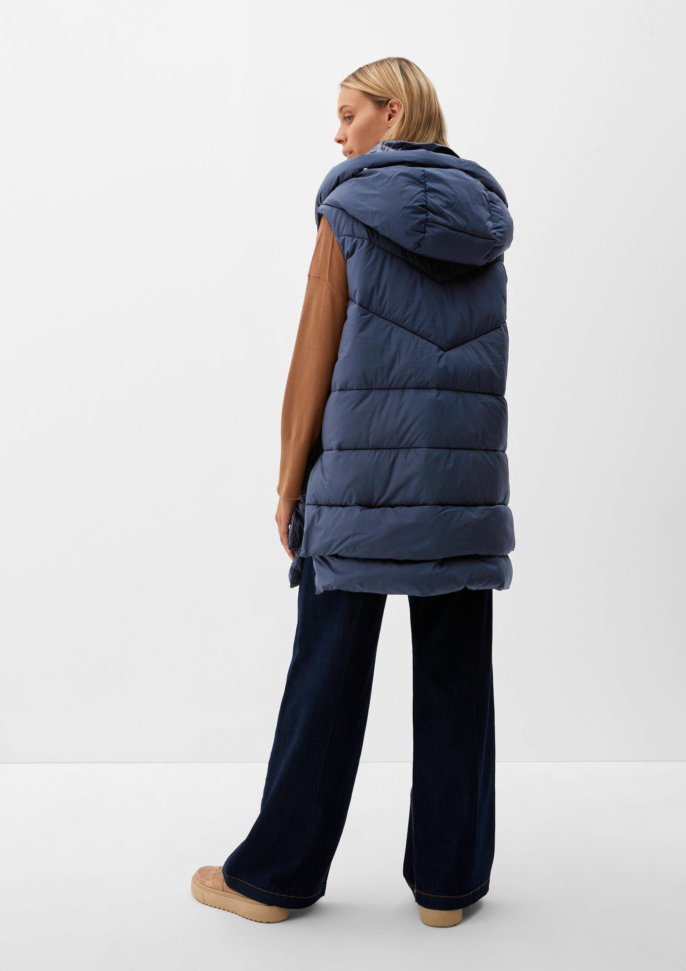 s.Oliver Outdoorjacke Outdoor-Weste Steppweste mit Kapuze