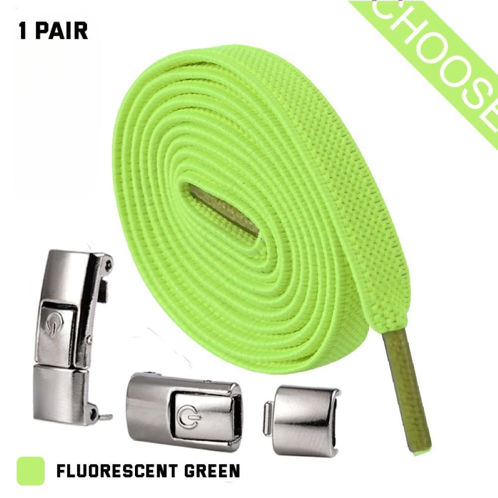 Tidy Schnürsenkel Elastische Schnürsenkel Schnürsenkel 11 Binden ohne Binden Neon ohne Grün Farben, Schnellverschluss