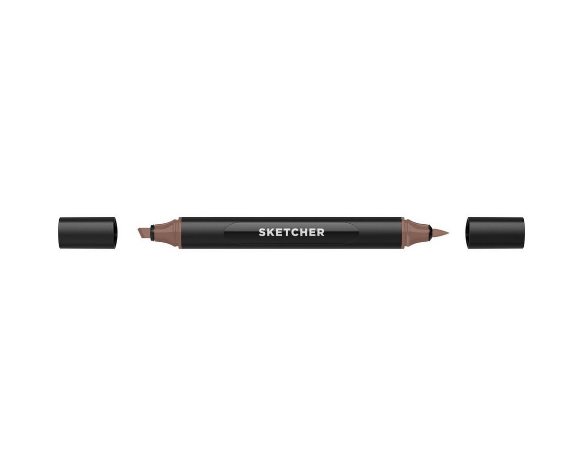 Thumbnail - MOLOTOW Filzstift Twinmarker Sketcher brush+chisel M 135 kastanie