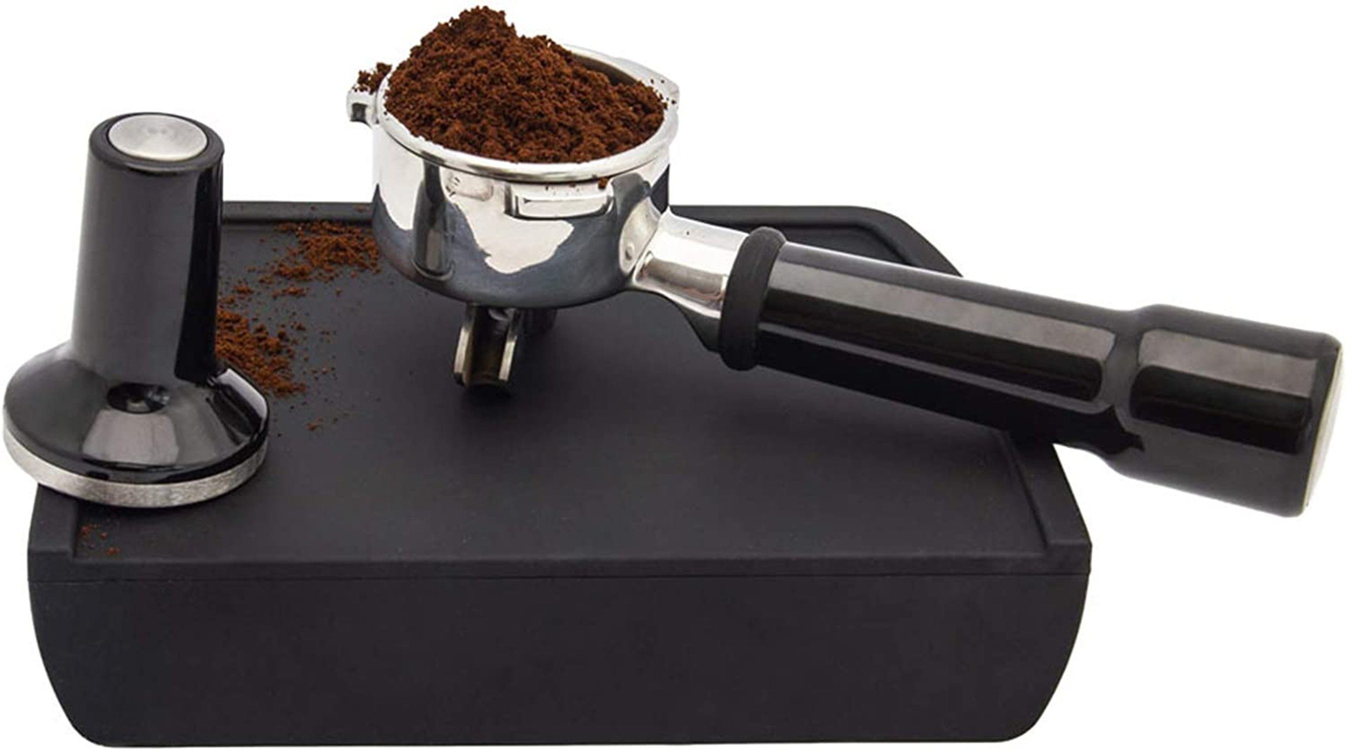 SOLIS OF SWITZERLAND Tampermatte für Siebträger Espressomaschinen, Silikonmatte, 20 x 15 cm, schwarz