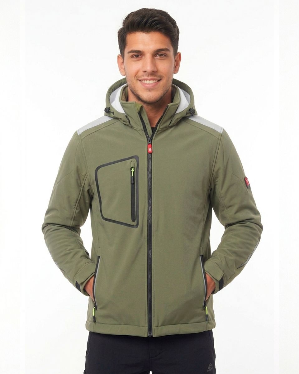 PAYPER Softshelljacke PAYPER Softshell Jacke mit Kapuze Kapuze per Reißverschluss abnehmbar