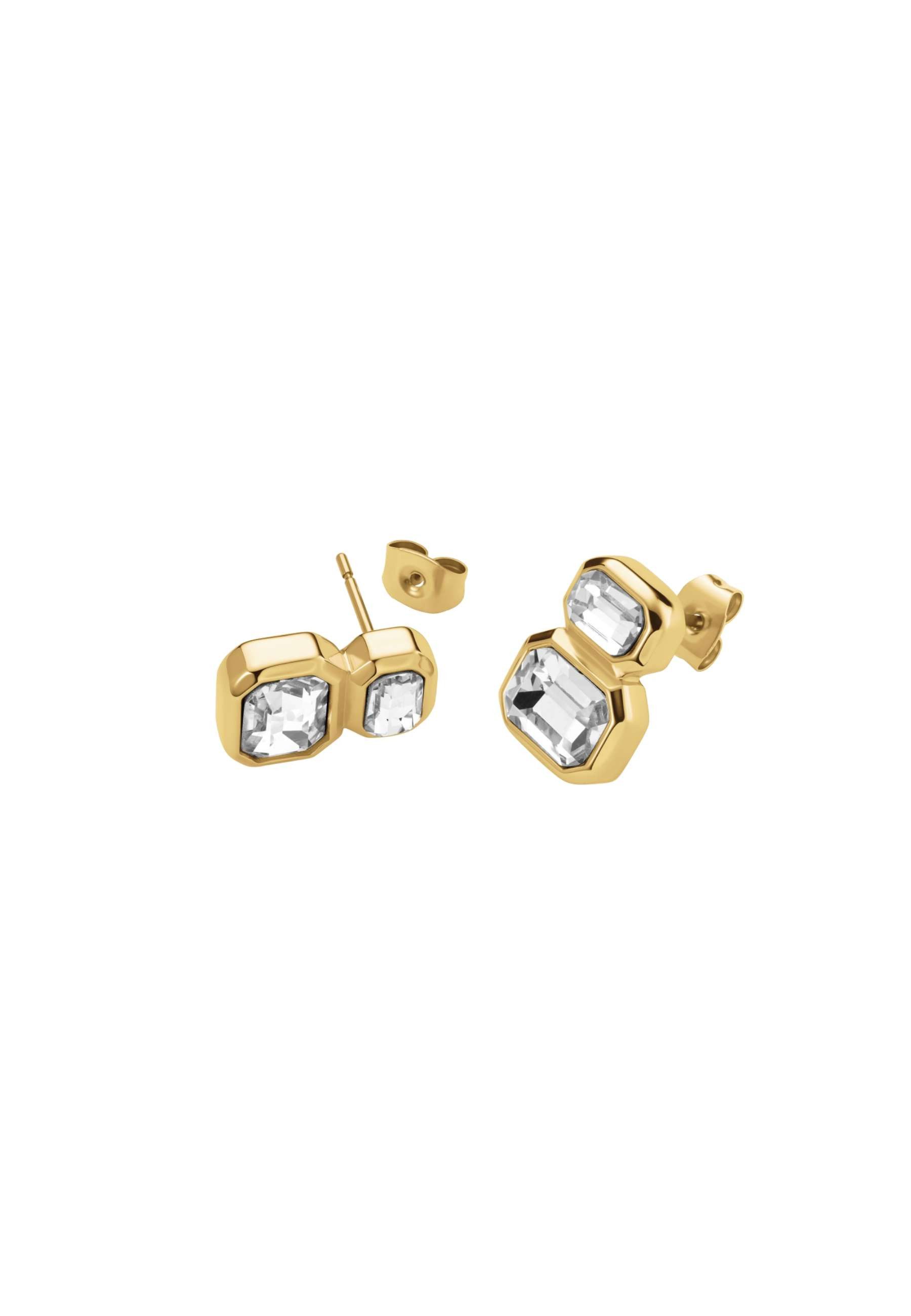ROSEFIELD Ohrring-Set ROSEFIELD Damen-Schmuck achteckige Doppel-Nieten Goldfarben