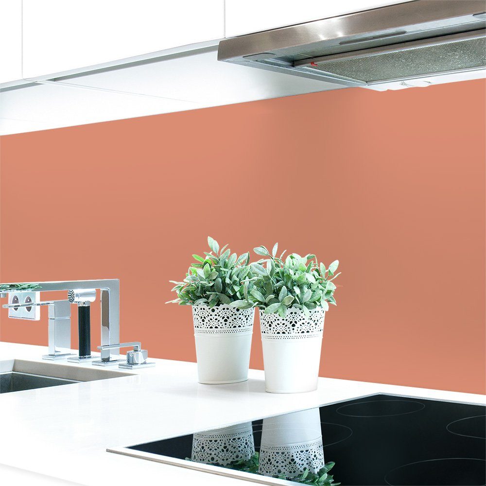 DRUCK-EXPERT Küchenrückwand Küchenrückwand Rottöne 0,4 Unifarben RAL Hart-PVC 3012 ~ selbstklebend Beigerot mm Premium