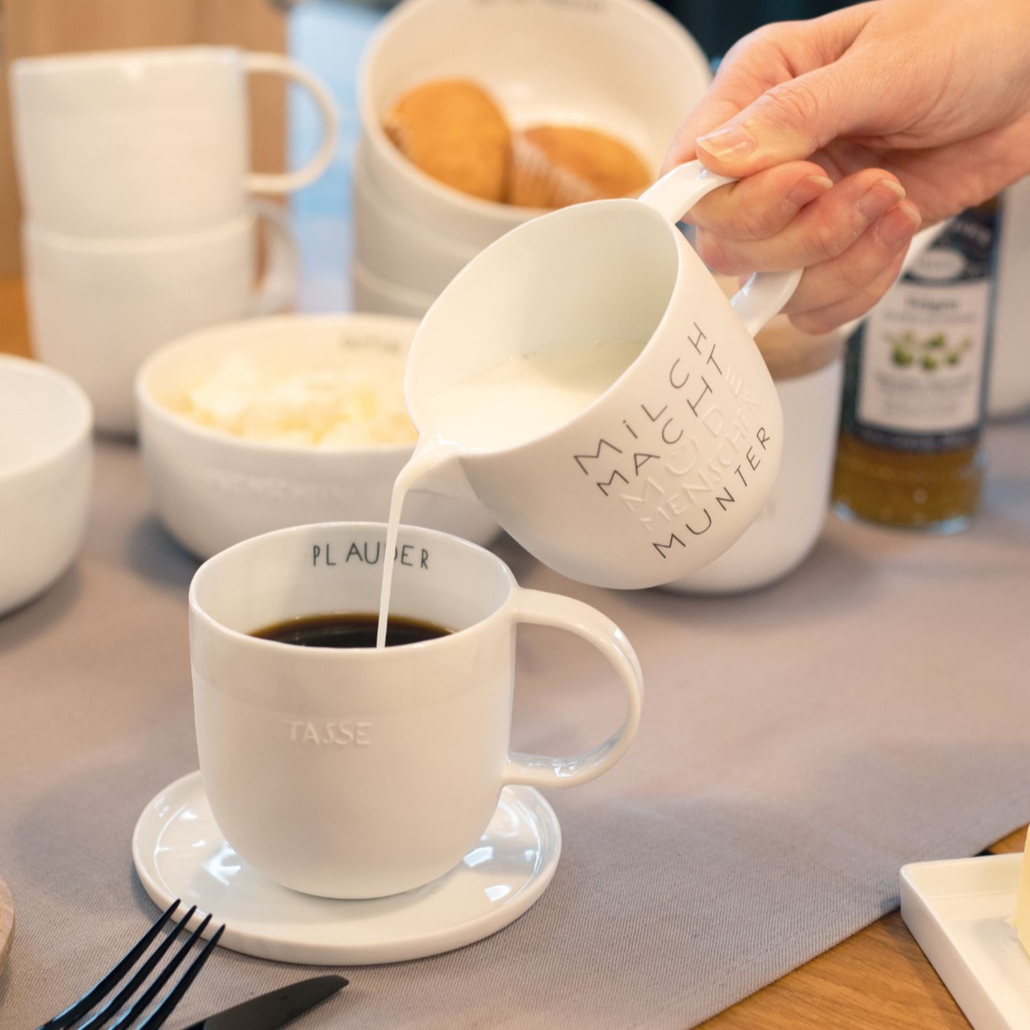 Räder Design Tasse Guten Morgen Plaudertasse, Porzellan
