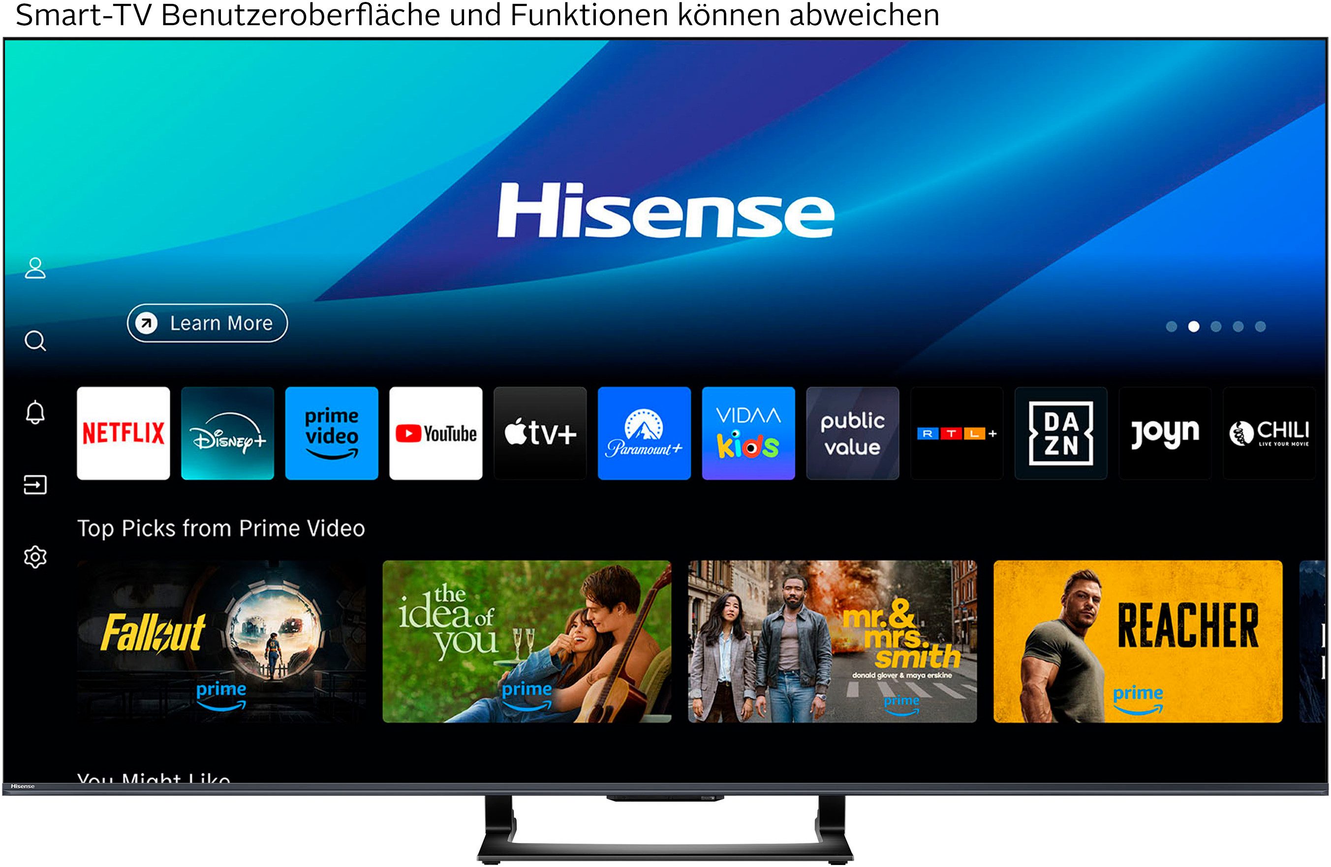 Hisense 75U7Q QLED Mini LED-Fernseher (189 cm/75 Zoll, 4K Ultra HD, Smart-TV, 4K UHD Mini LED)
