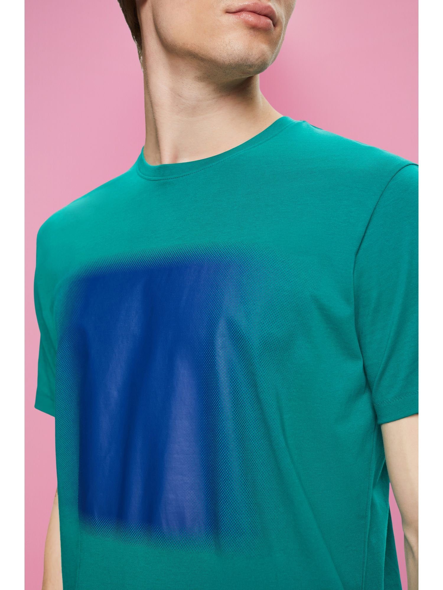 edc by Esprit T-Shirt Baumwoll-T-Shirt mit (1-tlg) EMERALD GREEN Print