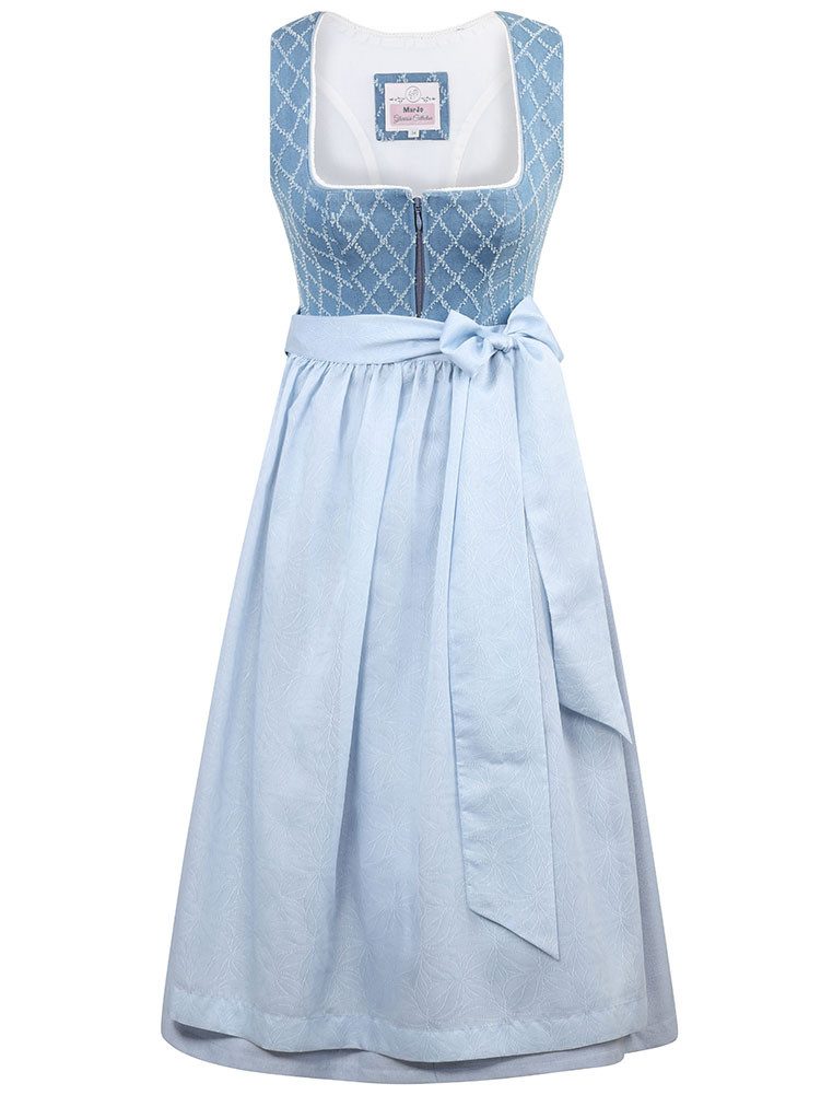 MarJo Dirndl Dirndl Nebelberg 75cm Länge himmelblau