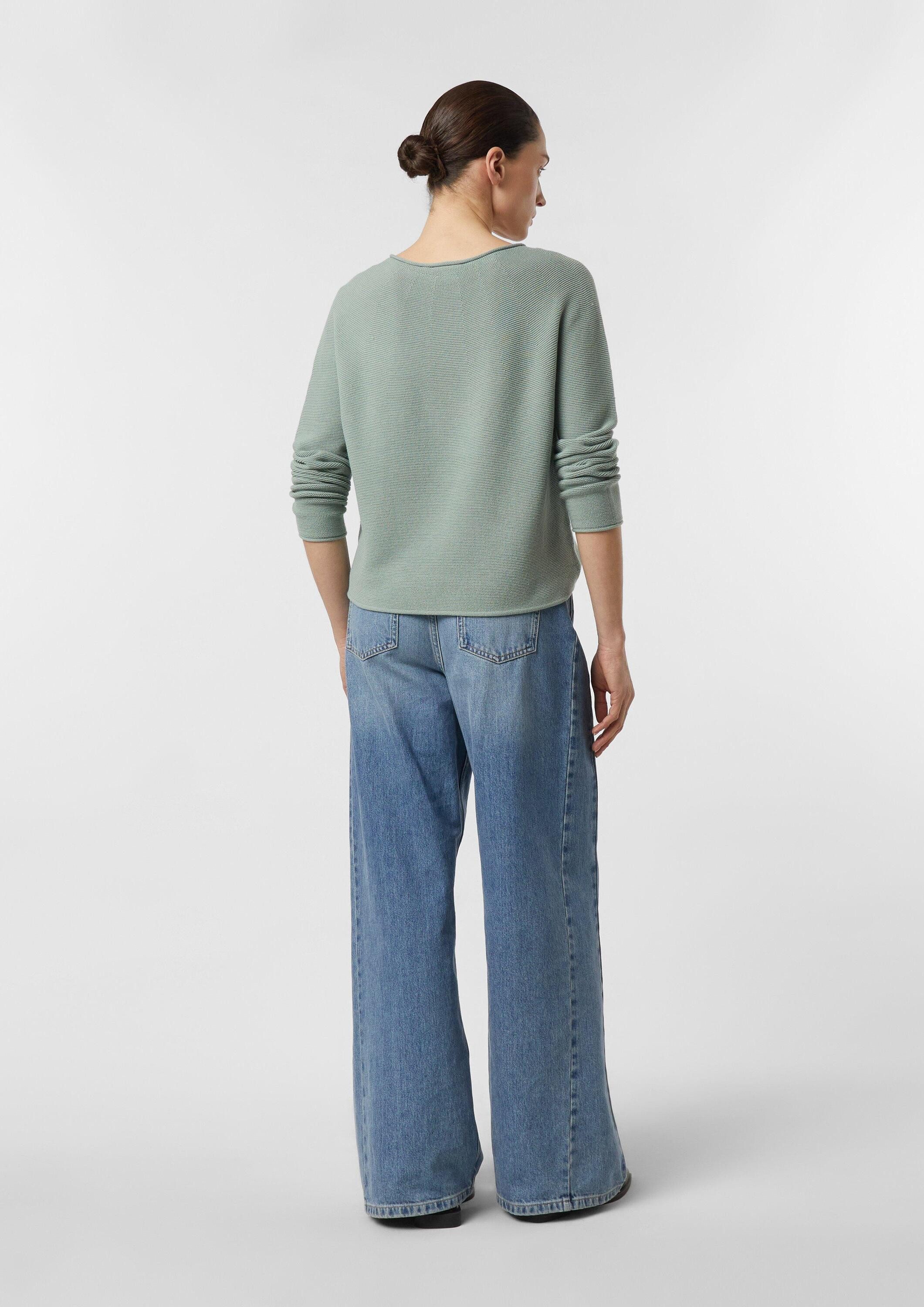 comma Longpullover Strickpullover Strukturierter Strickpullover mit Rollsaum