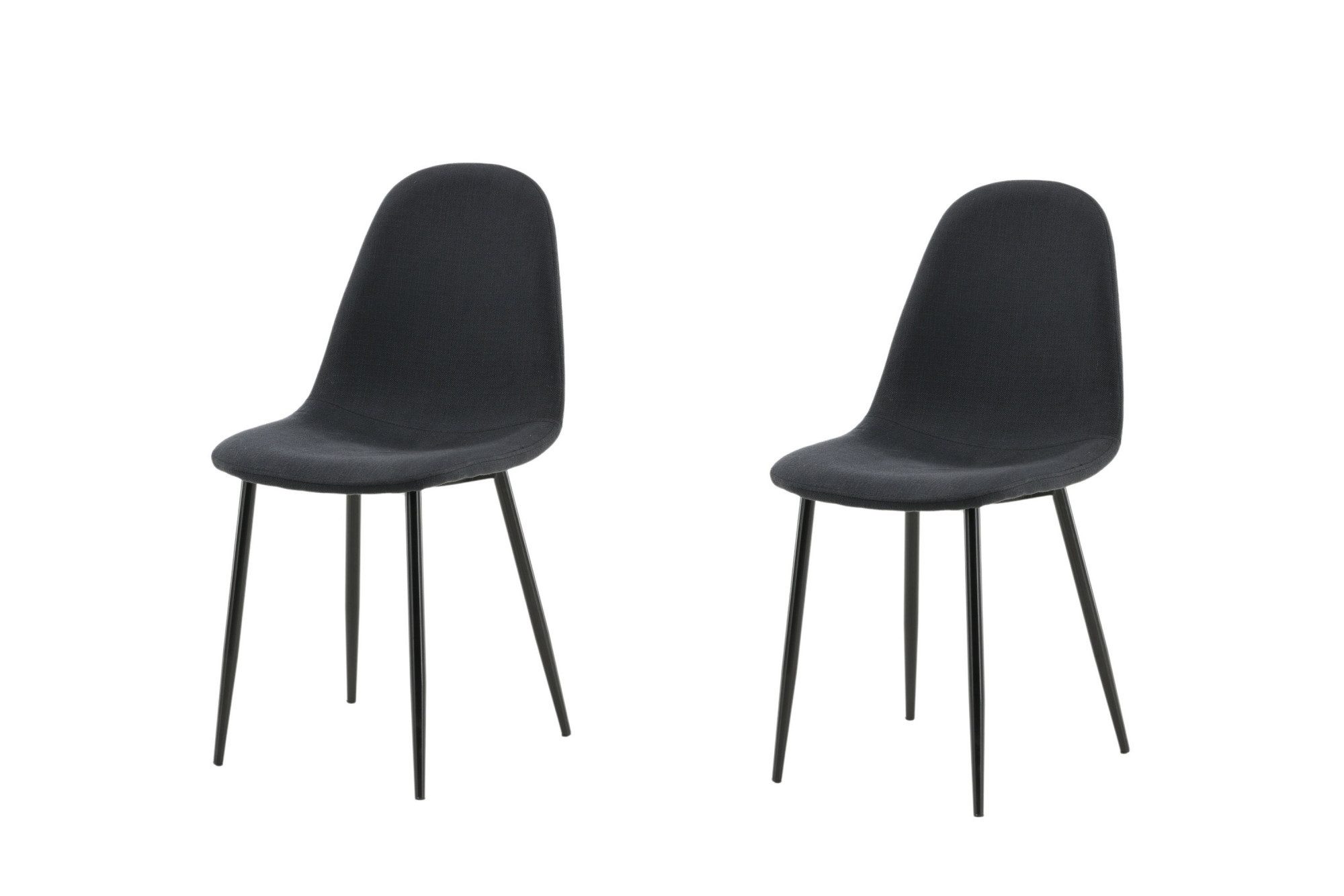 Venture Home Esszimmerstuhl Polar, 2er-Set Esszimmerstühle in Schwarz-Stoff, 150 kg belastbar (2 St)