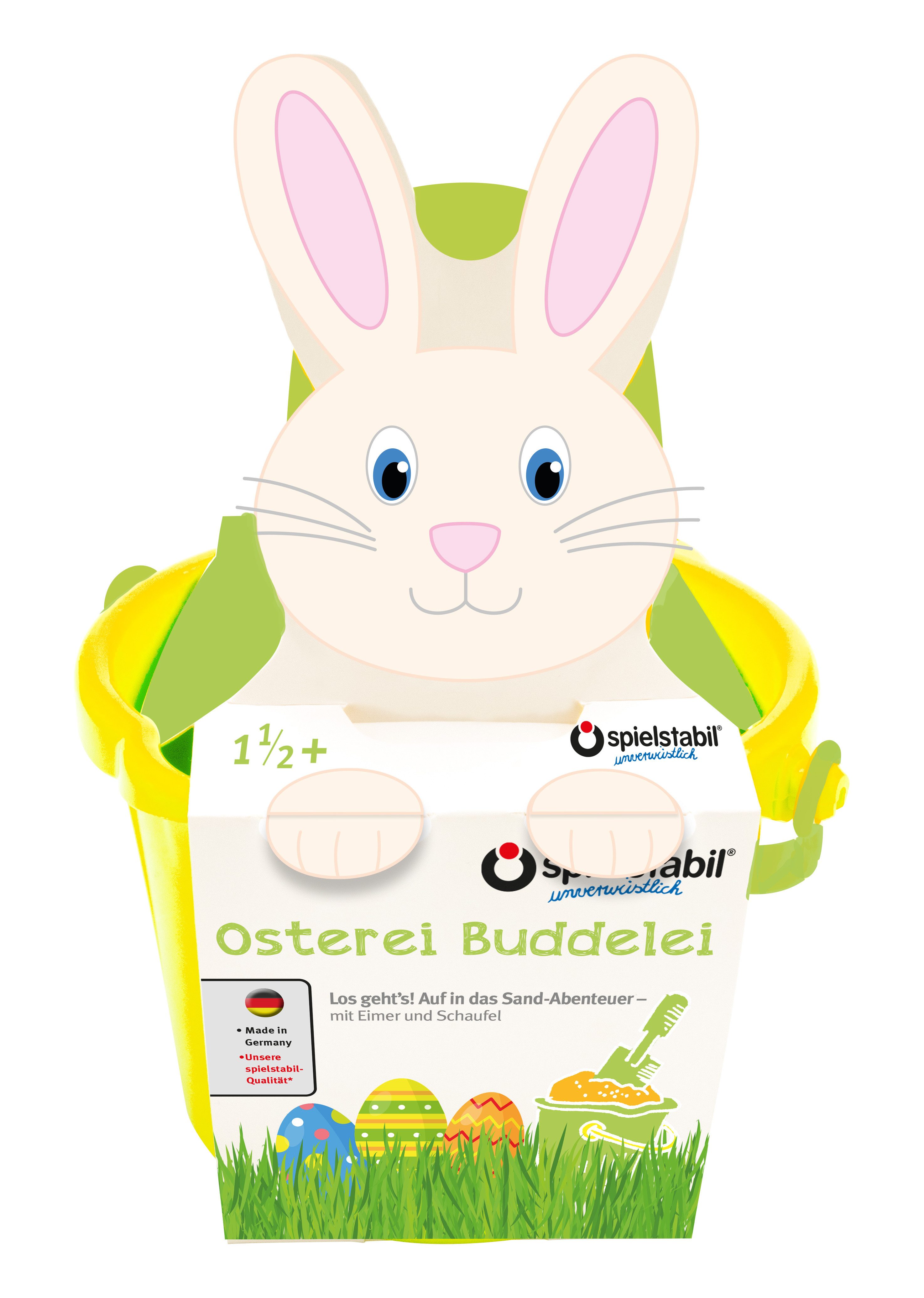 Spielstabil Sandeimer Spielstabil Osterei Buddelei Eimer und Schaufel Sandkastenspielzeug