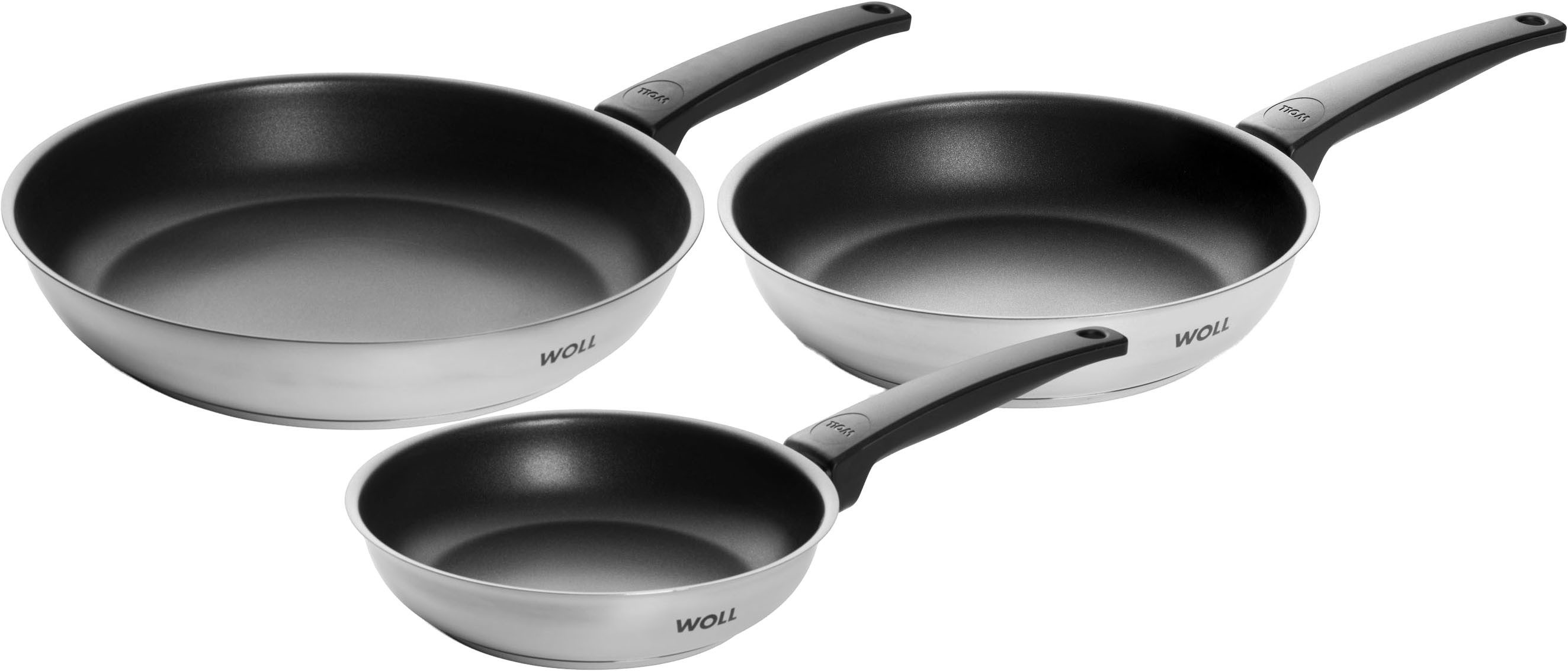 WOLL Pfannen-Set Concept, Edelstahl (Set, 3-tlg), Antihaftversiegelung