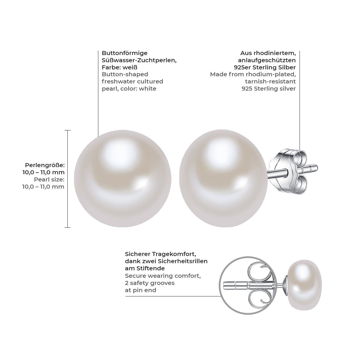 Valero Pearls Perlenohrringe Ohrstecker aus Süßwasserzuchtperlen, günstig online kaufen