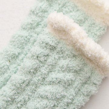 FIDDY Thermosocken Damen-Korallenfleece-Socken, dicke Hausschuhsocken (7-Paar) Modisch, warm, tolles Geschenk