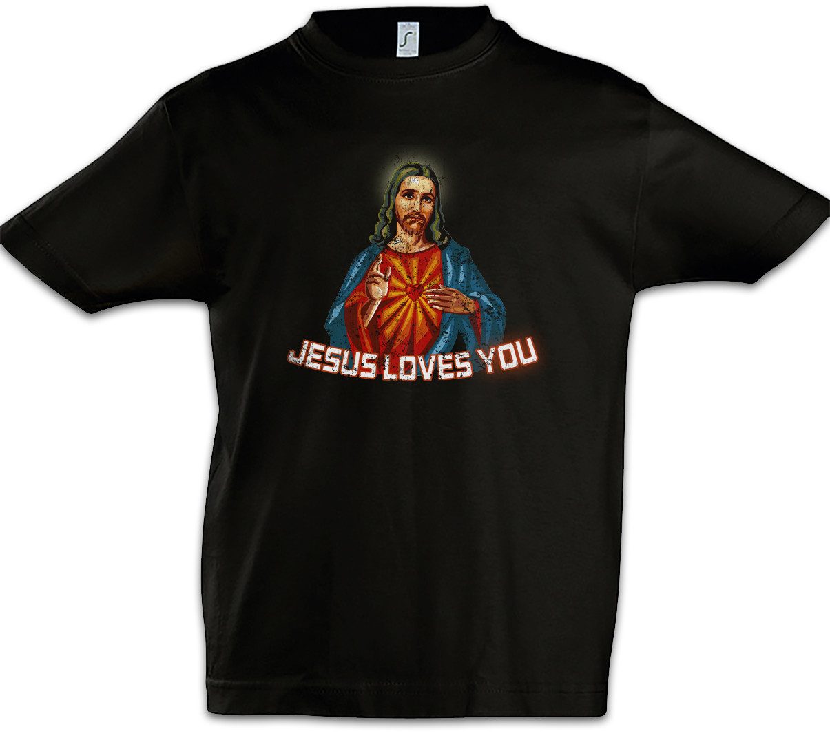 Print-Shirt Jesus Loves You Kinder T-Shirt Religion Christs Christ Christanity