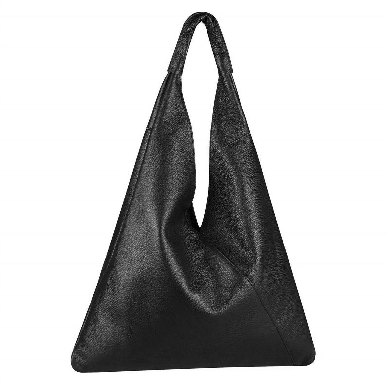 ITALYSHOP24 Schultertasche Made in Italy Damen XXL Leder Tasche Shopper Umhängetasche Hobo Bag, Workbag Body Bag Beuteltasche Freizeit Business Echtleder groß leicht